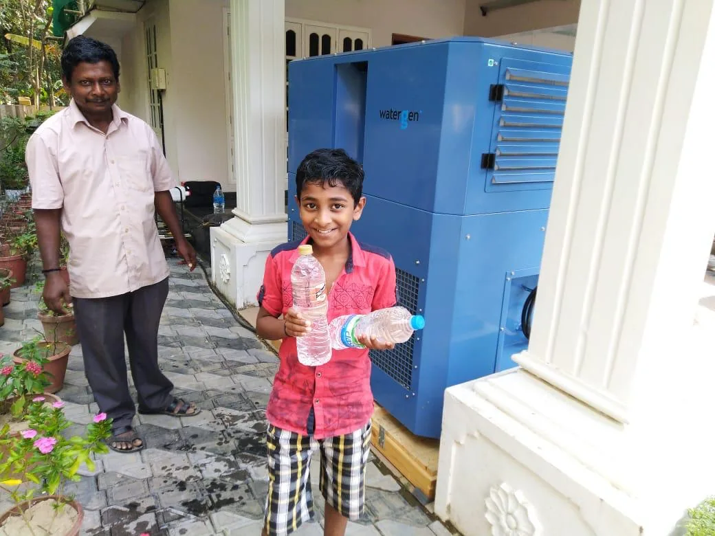 Watergen atmospheric water generator in Kerala, India — field photo 2