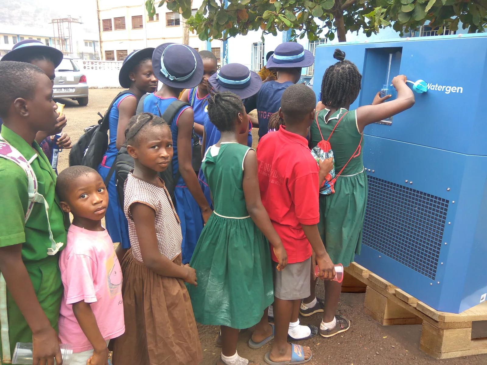 Watergen atmospheric water generator in Sierra Leone — field photo 2