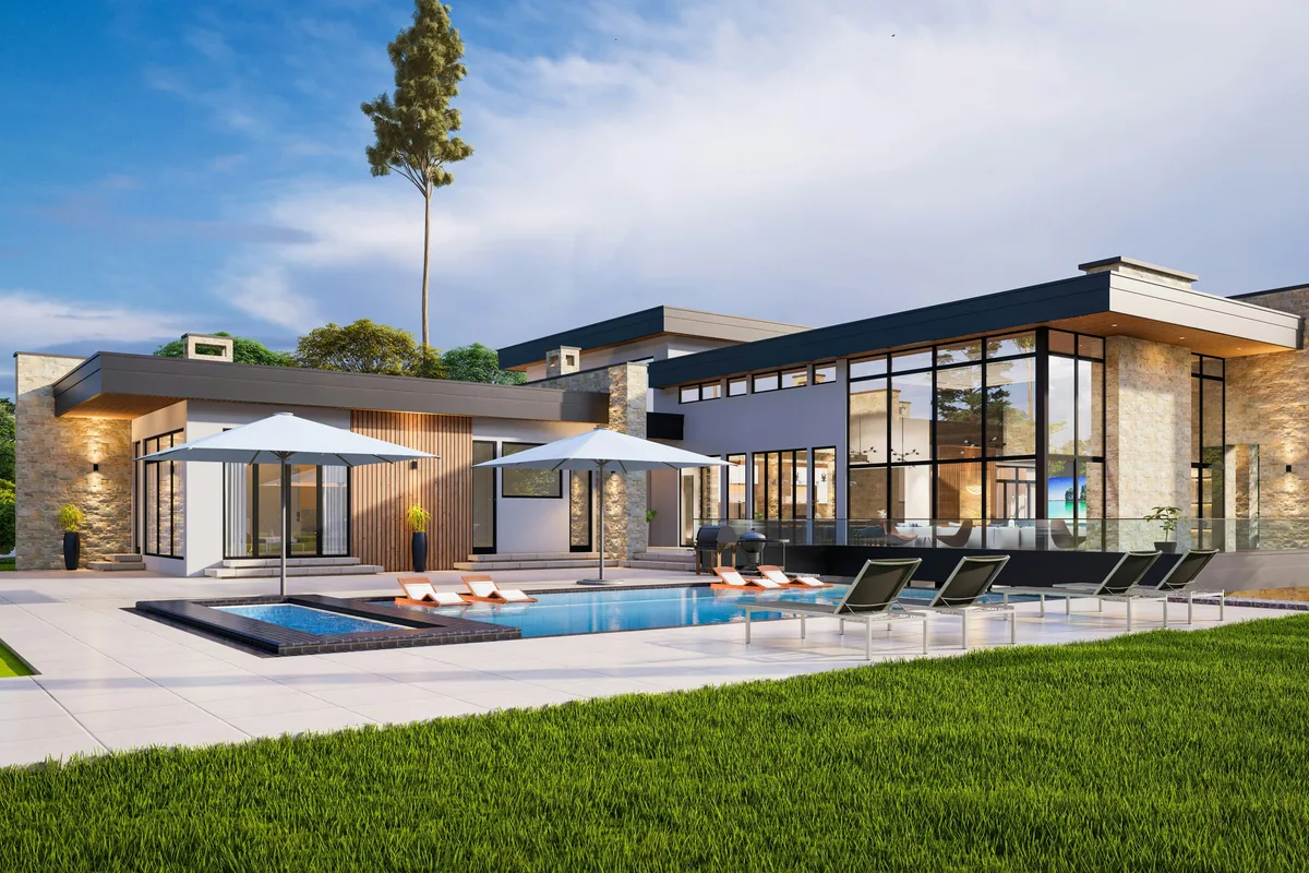 Modern luxury villa with a private pool