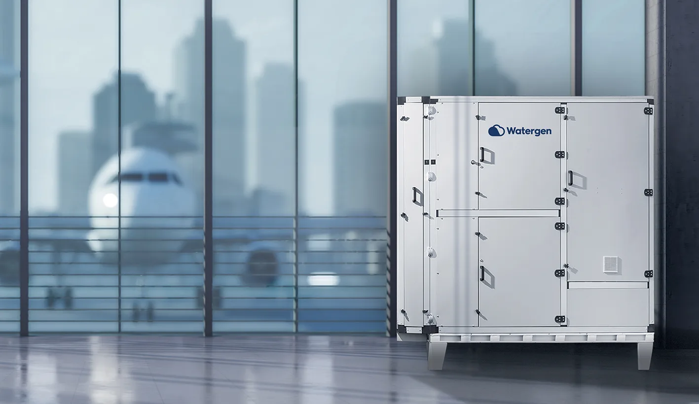 Watergen GEN-L inside a public terminal hall