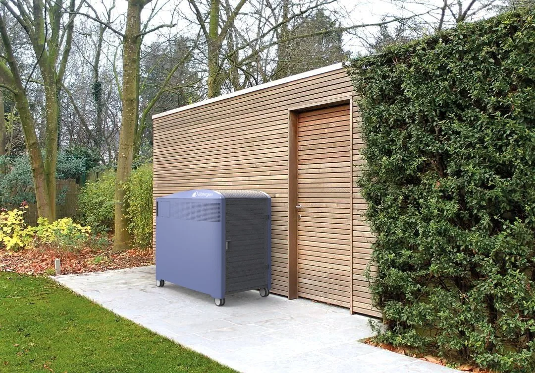 GEN-M1 installed beside a garden shed, quietly making water