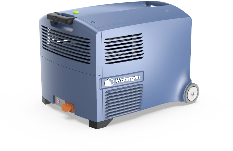 Watergen Mobile Box portable water-from-air unit, three-quarter view