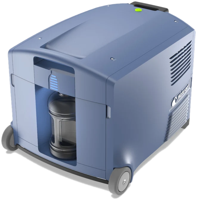 Mobile Box with the side open, removable water tank visible